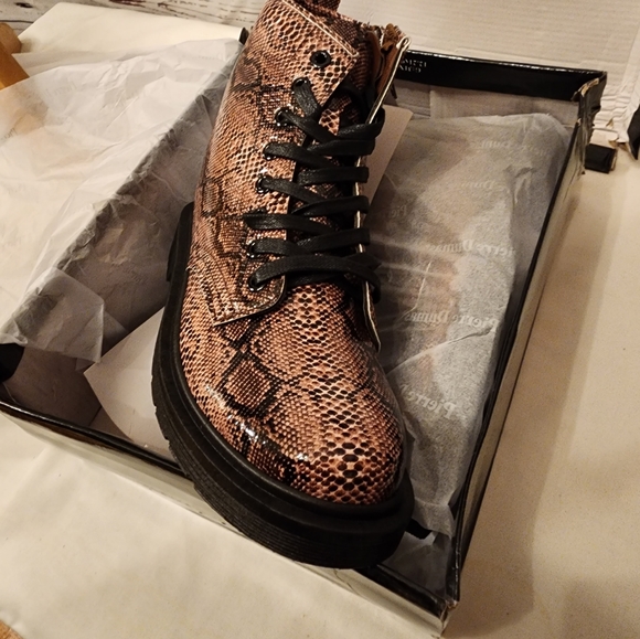 Pink Snakeskin Combat Boots - Picture 8 of 12